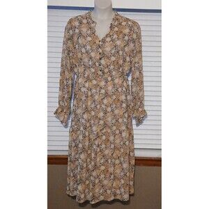 Cal Style Vintage look Long Sleeve Floral Dress
